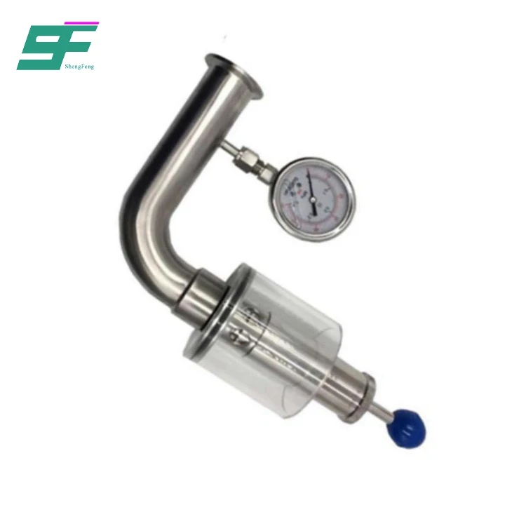 Stainless Steel Brew Wine Fermentation One Way Exhaust Check Valve Water Sealed Valves with Pressure Gauge