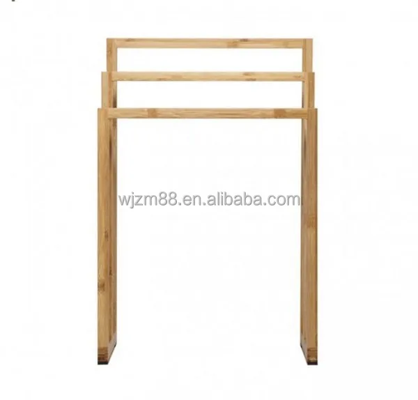Bamboo floor standing towel racks
