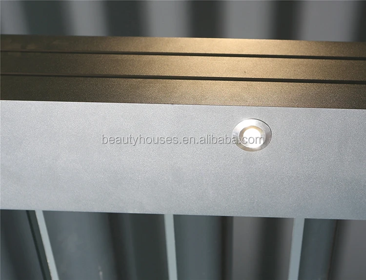 
Rainproof aluminum electric louver pergola outdoor with LED light 