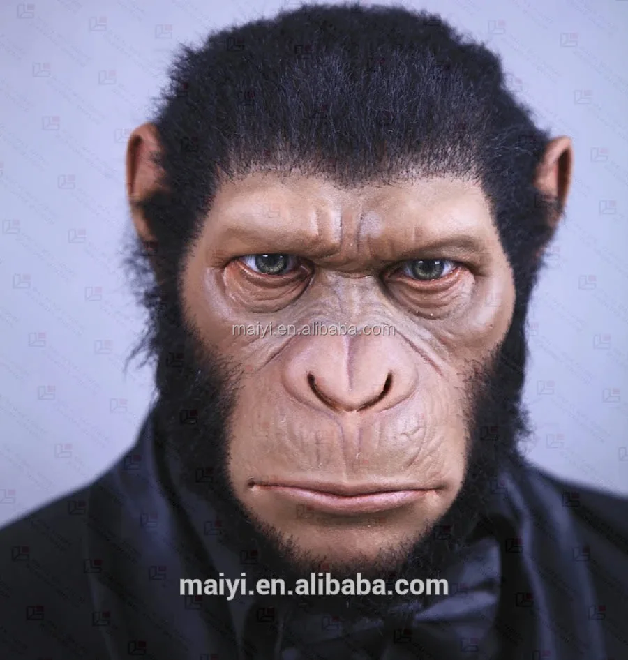 Realistic wax waxwork or silicone sculpture of lovely smart monkey Gorilla Caesar for sale