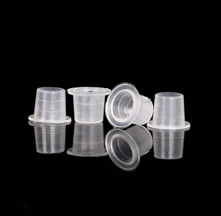 1000pcs Disposable Permanent Makeup Tattoo Ink Cup Plastic Microblading Pigment Cap Cup for Needles 9MM 12MM 15MM