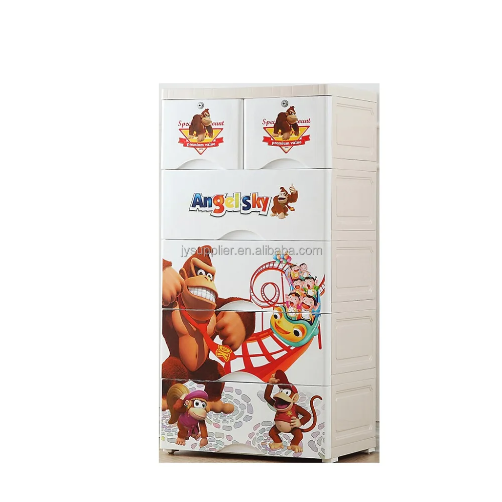 
New Style Cartoon Baby Plastic Drawer Storage Cabinet 