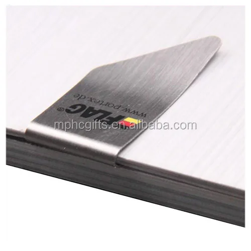 
Company Promotional Gift Flat Metal Stainless Steel Bookmark paper clip 