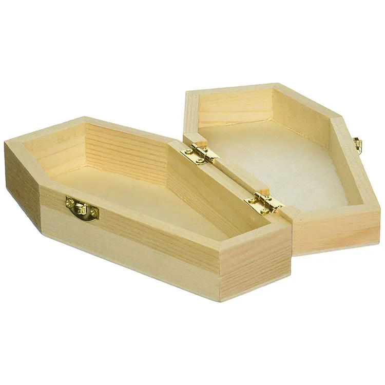 Unfinished Wood Coffin Box,  Coffin Jewelry Box