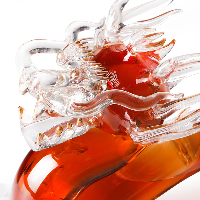 Fancy Liquor Empty Wholesale Unique Shaped Wine Glass Dragon Wine Bottles