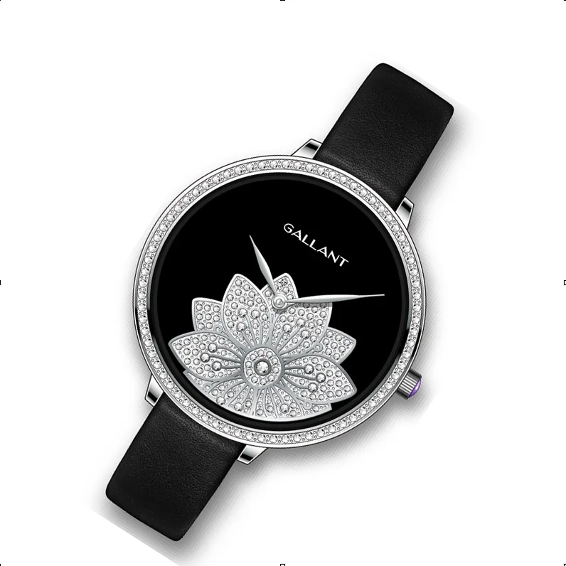 New design genuine leather band stainless steel quartz watch for women watches