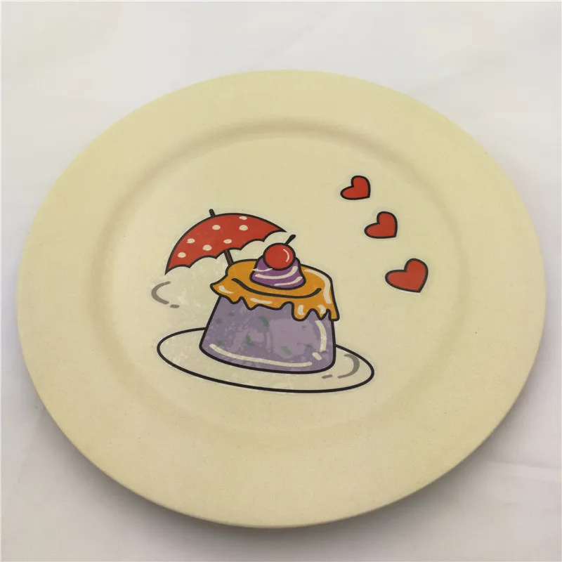 Eco Friendly Rice Husk Fiber Dinner Plates Disposable Bamboo fiber Plate