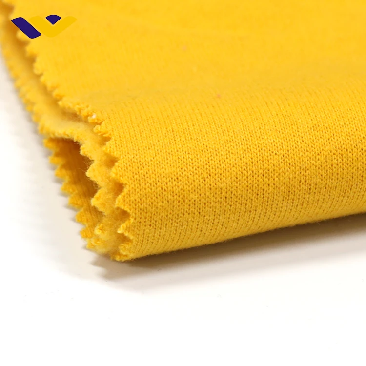 Casual hoodies soft cozy brushed CVC fabric heather knitted fleece fabric