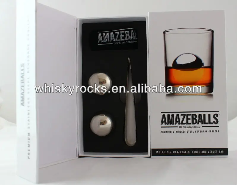 
2pcs/set stainless steel ice balls metal ice cooler cold your drink 