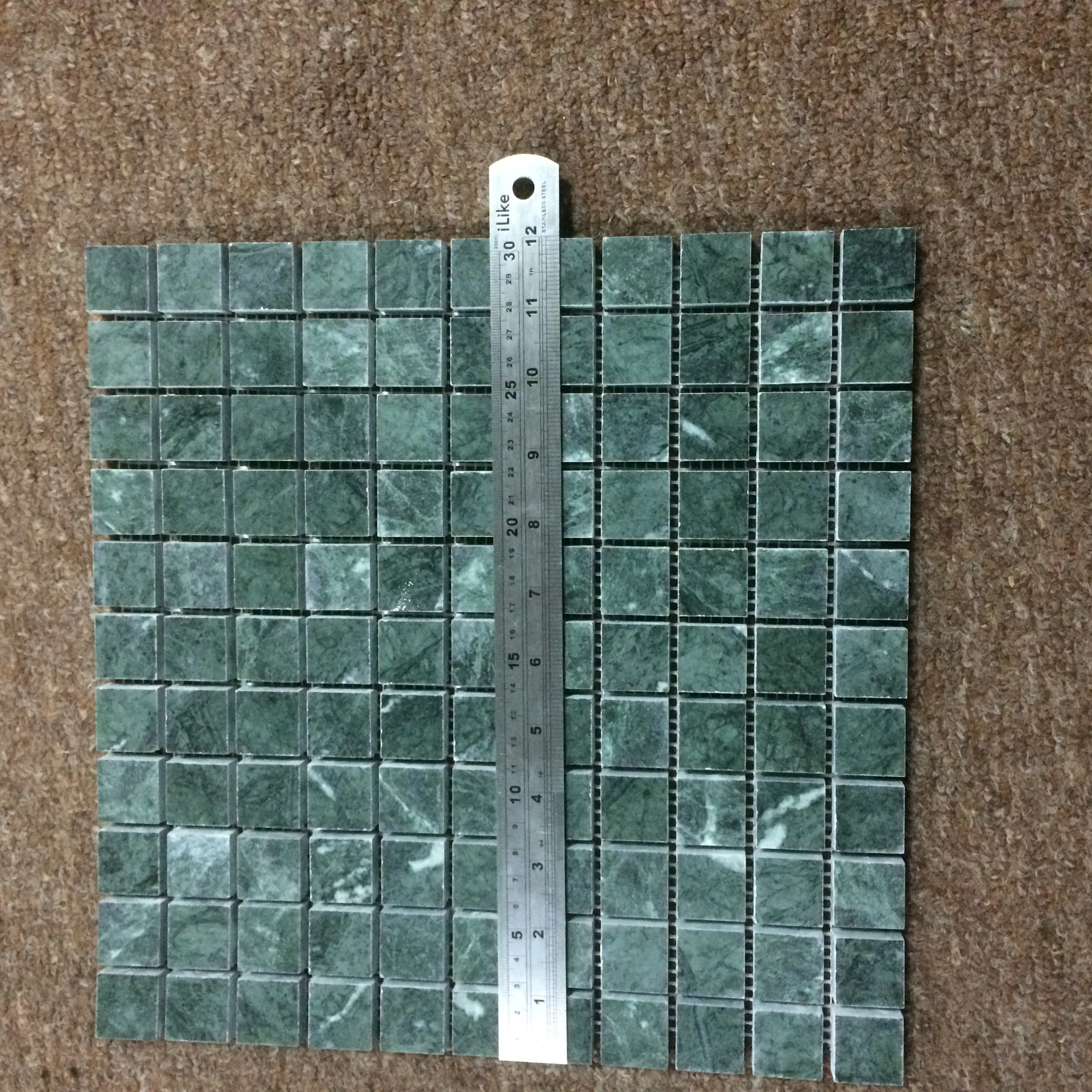 Square Emerald Green Marble Mosaic Tile for Bathroom Wall and Floor