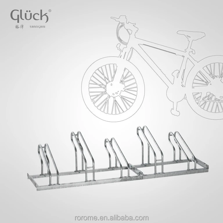 Public 5 slots bicycle holder stand custom steel bike car parking rack