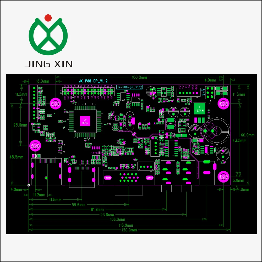 JX-P88DP LCD DP LVDS controller board 1920*1080p resolution  with VGA DP HD input suit for LVDS  screen  monitor