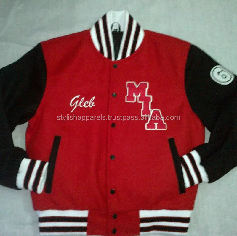 
Red and Black Varsity Jacket for High school and college 