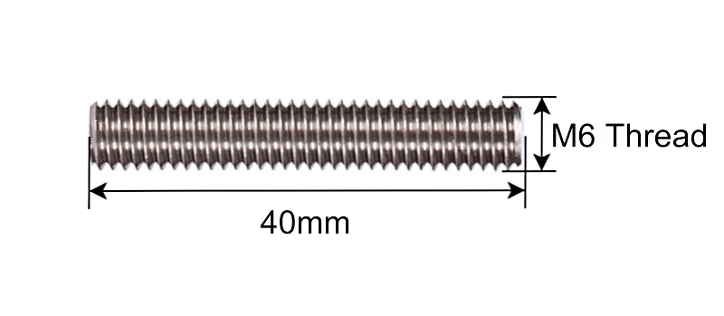 
GIULY MK8 M6x40mm Stainless Steel Nozzle Throat with Tubes Pipes for 1.75mm Filament 3D Printer Parts 