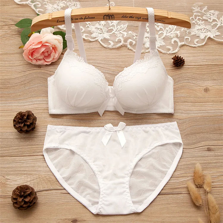 Wholesale latest design bien set cotton bra lace panties bra & brief sets young girl bra set