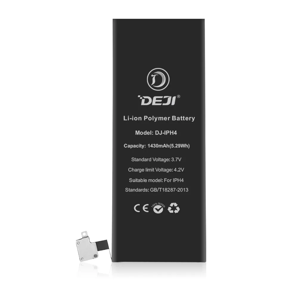 DEJI бренд OEM реальная емкость 1430 мАч оригинальный сменный аккумулятор для iphone 4