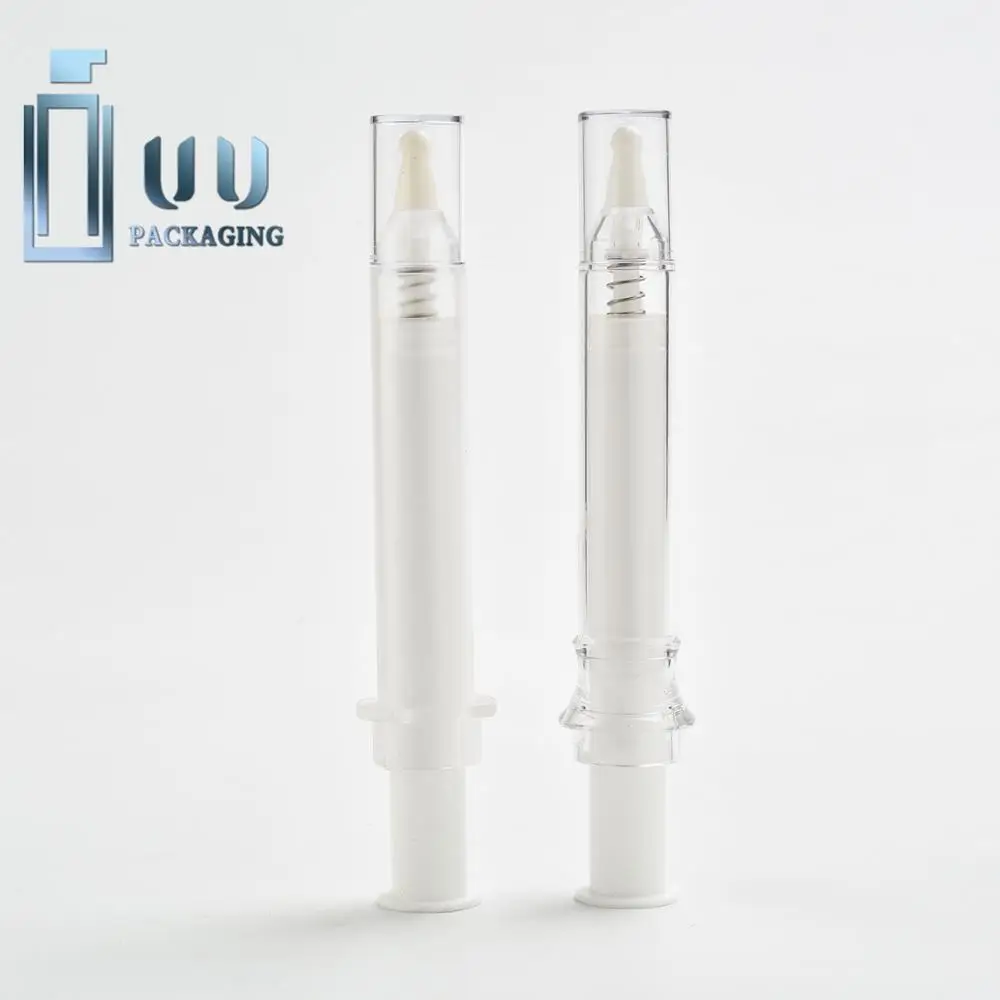 UU package UU syringe shape eye cream airless pump bottle 15ml