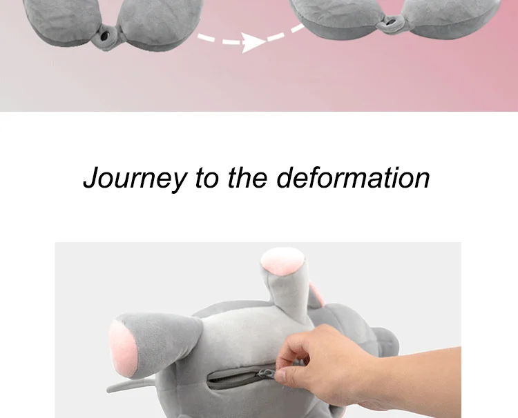 
Leadershow Animal 2 in 1 Baby Pillow Elephant Cute Soft U Shape Neck Travel Blanket 3 in 1 Kids Pillow 