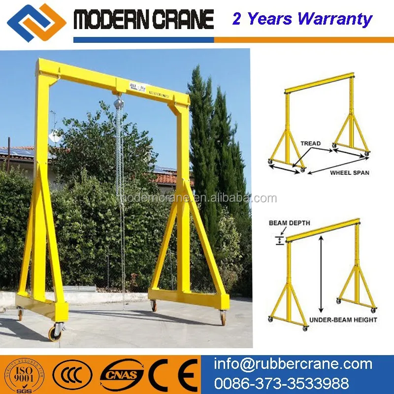1ton-10ton Portable mini gantry crane with cheap price, electric or manual mobile small mini crane