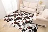 Faux patchwork cowhide carpet, brown printed pattern cow skin carpet
