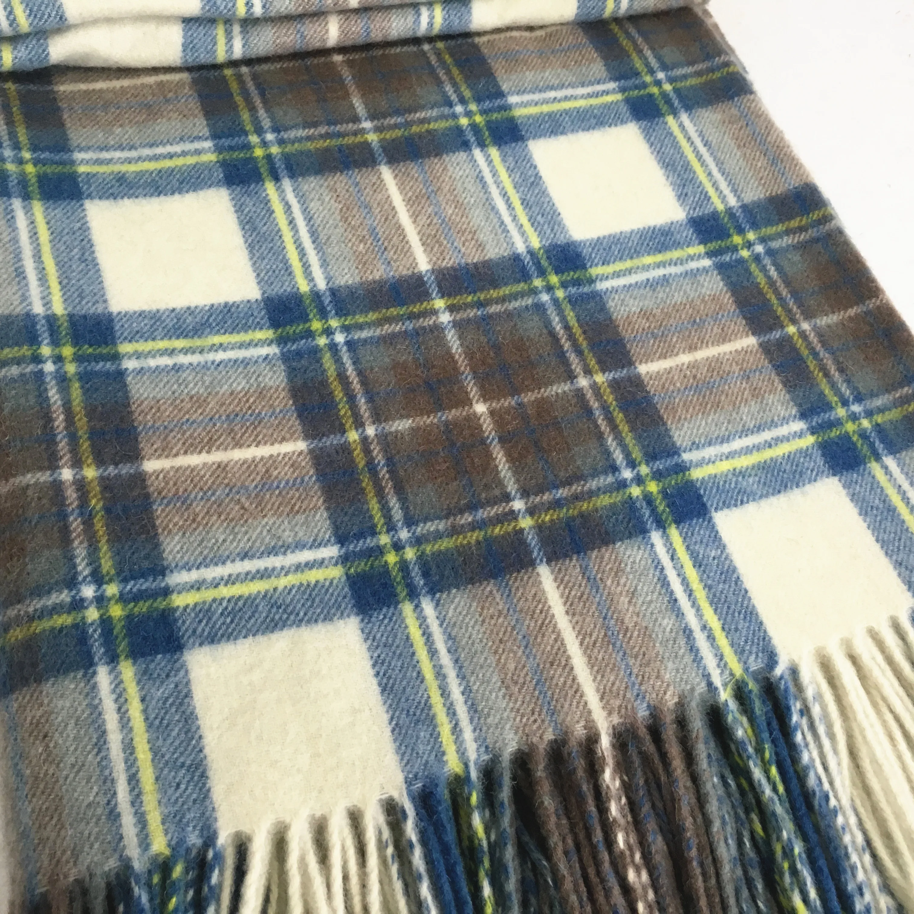 Tartan 100% Wool Shawl Sofa Throw Blanket Scottish Blanket