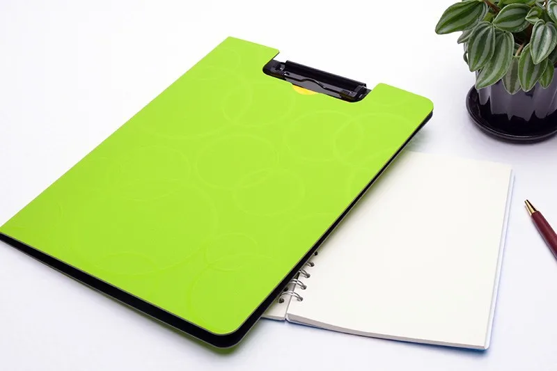 
Custom made a4 a5 paper Double Sides plate Board pp File Folder with clip made in shanghai professional stationery OEM factory 