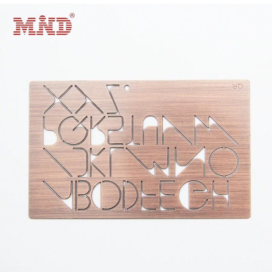 Customized silver/golden laser cut metal business card