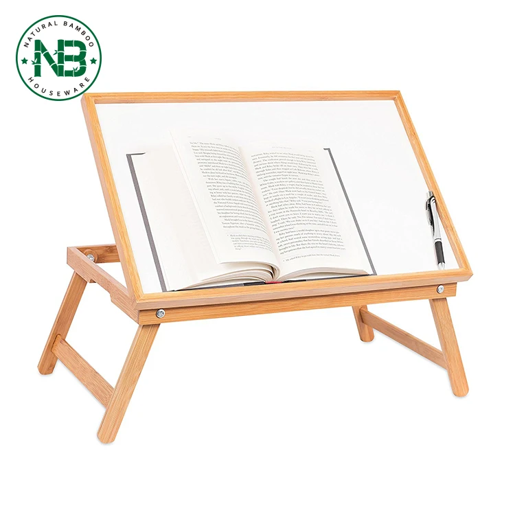 2017 Ноутбук Кровать Поднос/путешествия бамбук коленях лоток с белым верхом