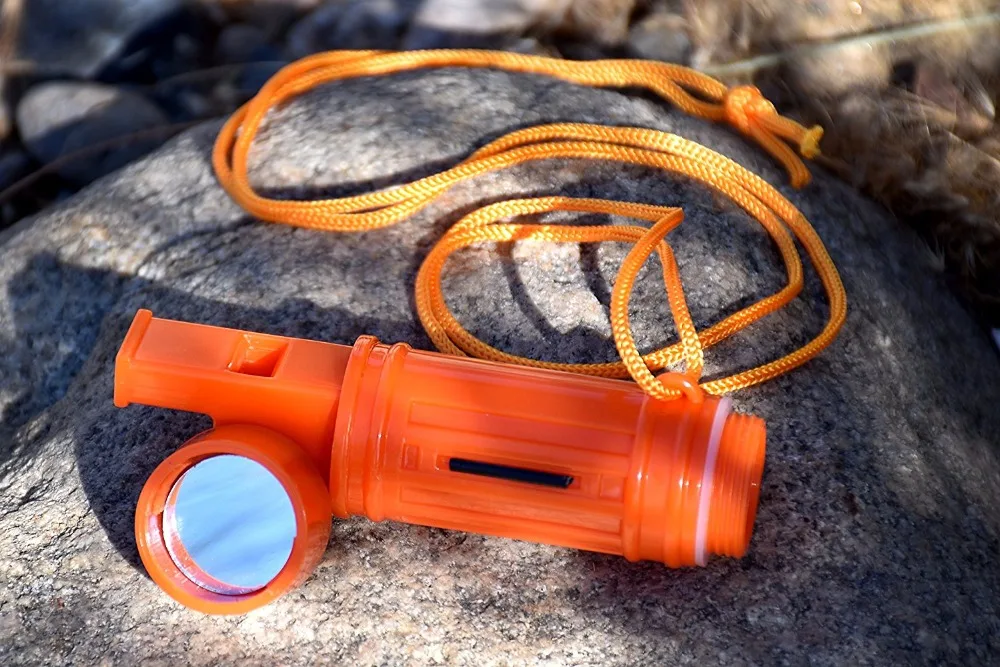 Wholesale Multi-function Orange Whistle 5 IN 1 Survival Whistle