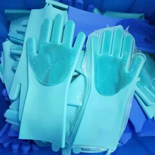 Magic Reusable Silicone Gloves with Cleaning Scrubber, Great for dish wash, Cleaning