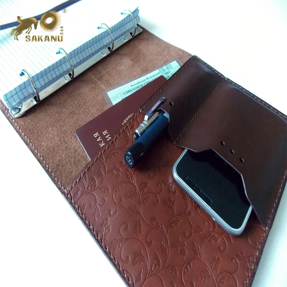 A5 Ring Binder Notebook Custom  leather  journal  Personalized Notebook