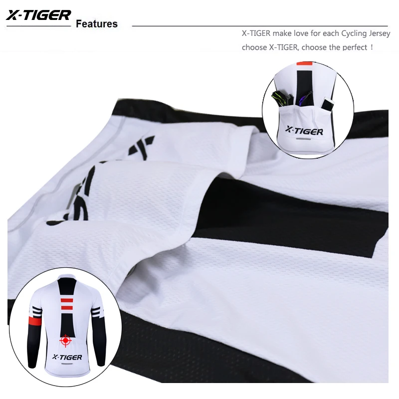 
X-TIGER Quick-Dry Cycling Jerseys Autumn Mountain Bicycle Cycling Clothing Breathable Sportswear Racing Bike Cycling Clothes 