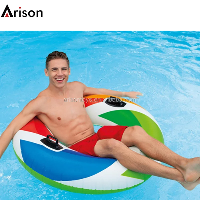 OEM customizable PVC inflatable color whirl swim tube swim ring for life ring