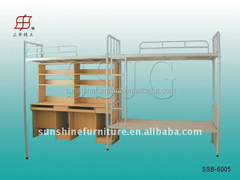 
cheap modern multi-used metal bunk bed with desk and wardrobe wholesale factory price 