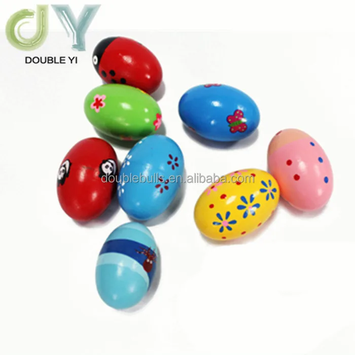 Custom Print 7*5cm Wooden Cartoon Sand Egg
