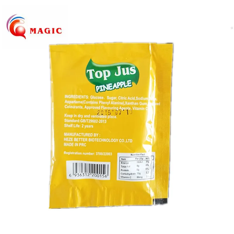 Натуральный ароматизированный фруктовый сок растворимый порошок сорт упаковка манго апельсиновое яблоко ананас клубника арбуз первичная коробка