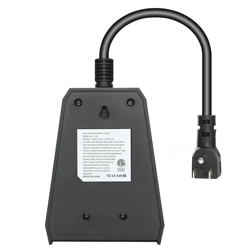 
waterproof WIFI outdoor smart socket Switch Smart Plug with 2 Sockets Compatible with Alexa, Google Home, No Hub Required 