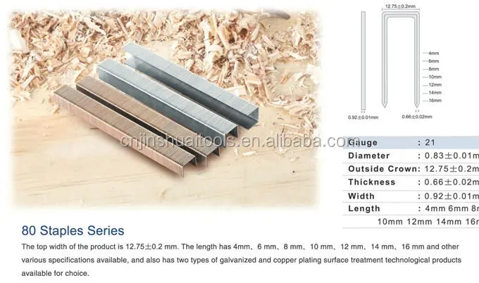 
Air Stapler, Ga.21 Staple Gun, Heavy duty Stapler FS8016C (80 staples BeA 380 16 400) 