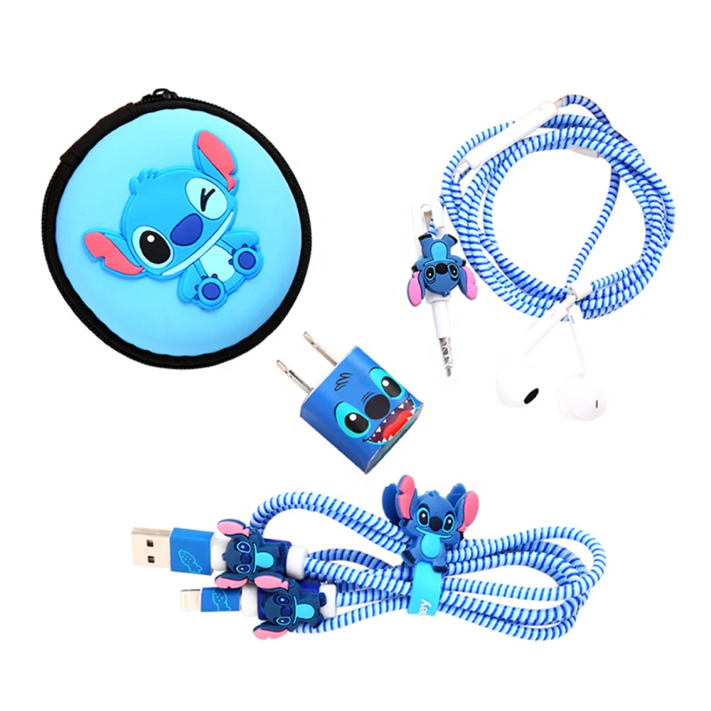 
Mobile Phone USB Charging Data Cable Earphone Cable Rubber Cartoon Winder And Protector 