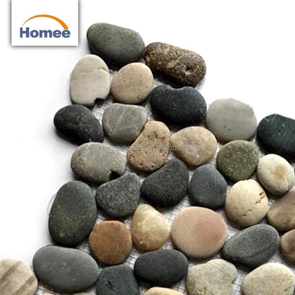 River Cheap Pebble Stone Tiles Chips Wash Price Brown Unpolished Pebble Stones Wall Finishes Kitchen Tile From Guangzhou