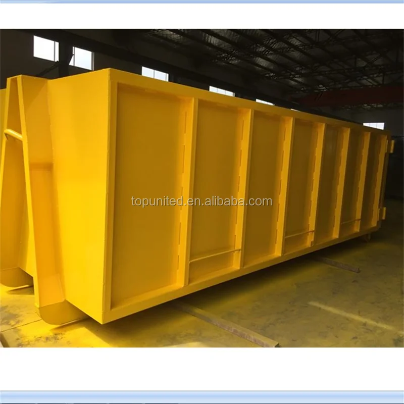 
22CBM waste management waste recycling stackable hook lift bin custom roll on roll off container double door hook lift container 