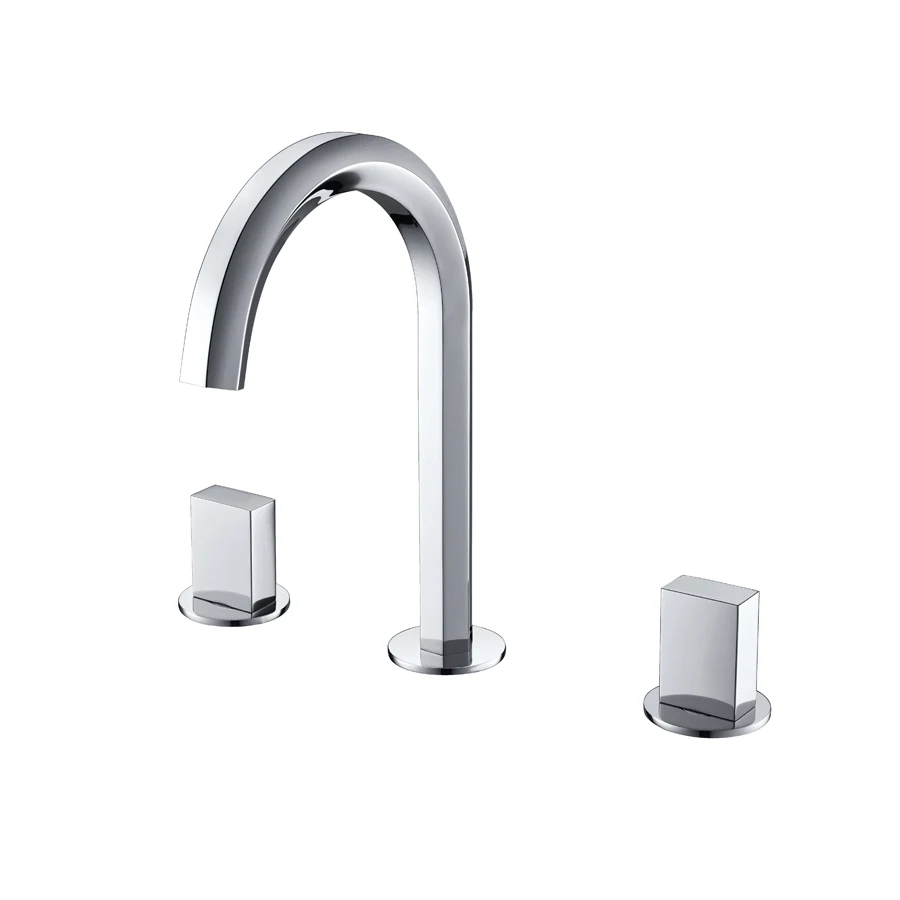 KF8801 Luxury deck mounted 3 pieces basin bathroom faucet gold