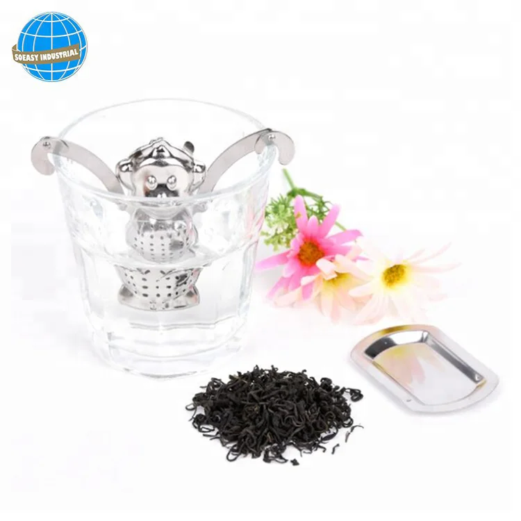 
Hot Selling Monkey Shape Stainless Steel Tea Infuser with Drip Tray 