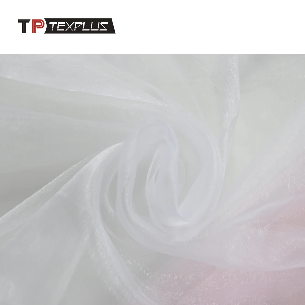 100% polyester organza sheer fabric