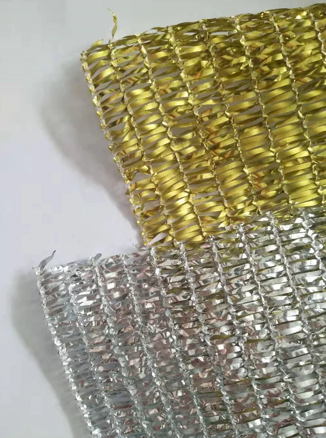 Gloden color aluminum foil shade screen  sunshade net 80%shading rate