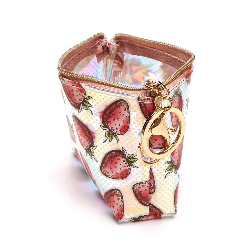 Factory Price Shiny Holographic Zipper Around Wallet Clutch Purse Laser Card Holder Coin Purse