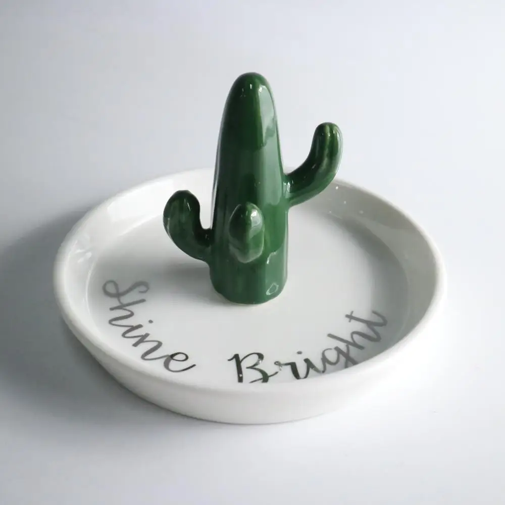 CERAMIC CACTUS TRINKET DISH RING HOLDER DISH ring trinket dish hengfei