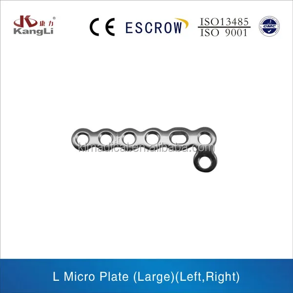 Titanium Micro Bone Plates for L Micro Plates Mid&Large of Orthopedic Implants