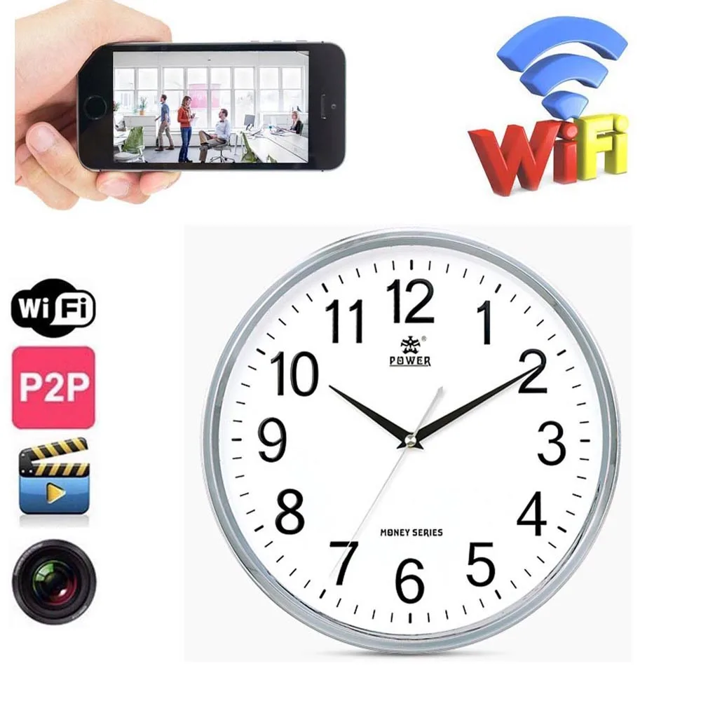 Скрытые беспроводные IP-часы 1080P P2P для системы видеонаблюдения, настенные часы с Wi-Fi, мини-камера, Видеозаписывающее Устройство для домашнего видеонаблюдения, DVR PQ272