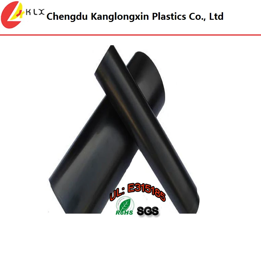 Black flame-retardant grade polycarbonate film for thermal insulation material